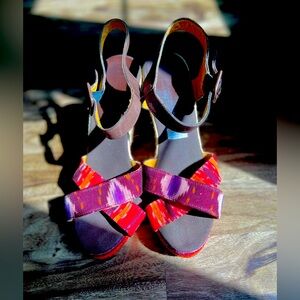 Gorgeous barely worn fun wedge Anthropologie sandals!😍 from Spain 🫣